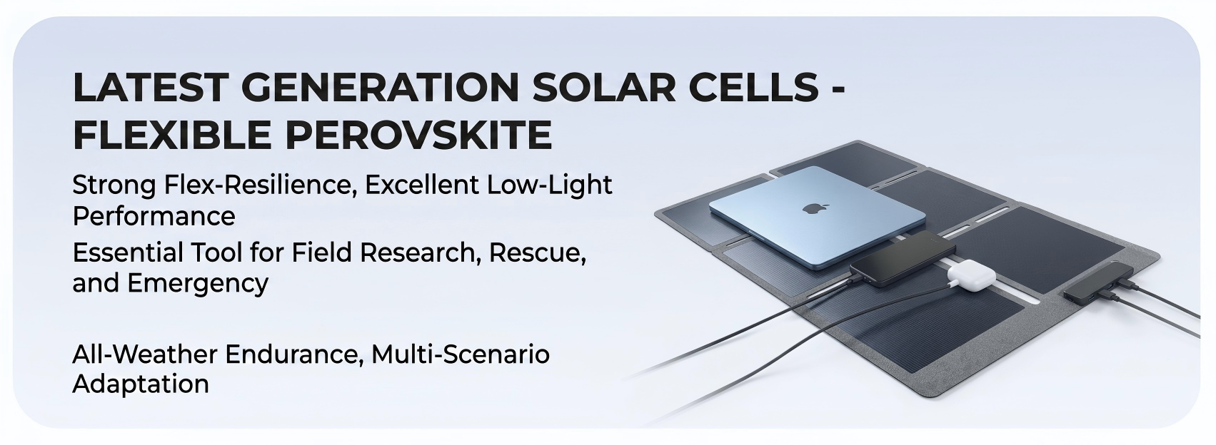 Flexible Perovskite Solar Panel: Latest Generation Cells for Field Research, Rescue, and Emergency Power