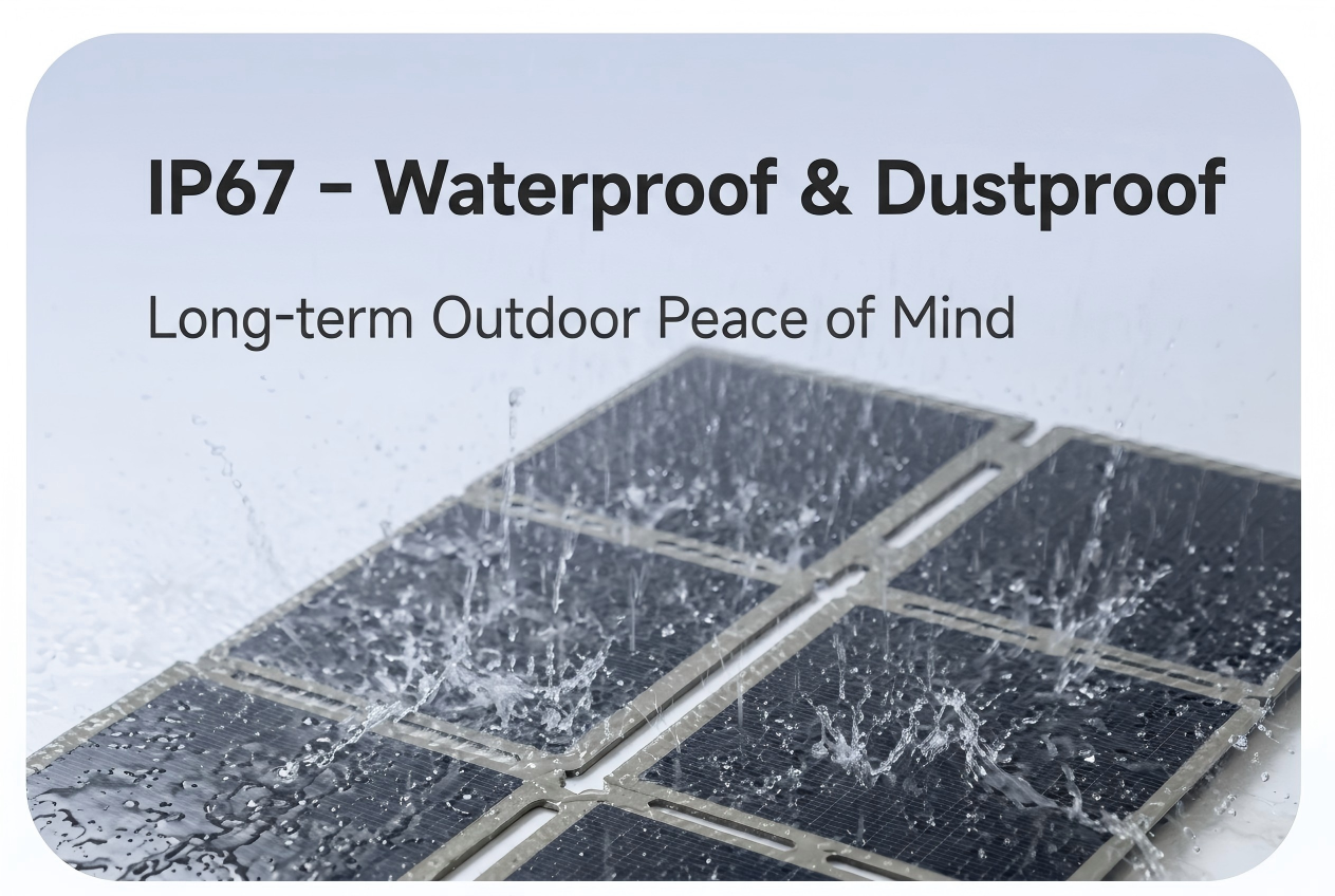 IP67-rated waterproof and dustproof solar panel